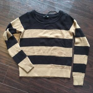 H&M Tan and Black Stripe Sweater